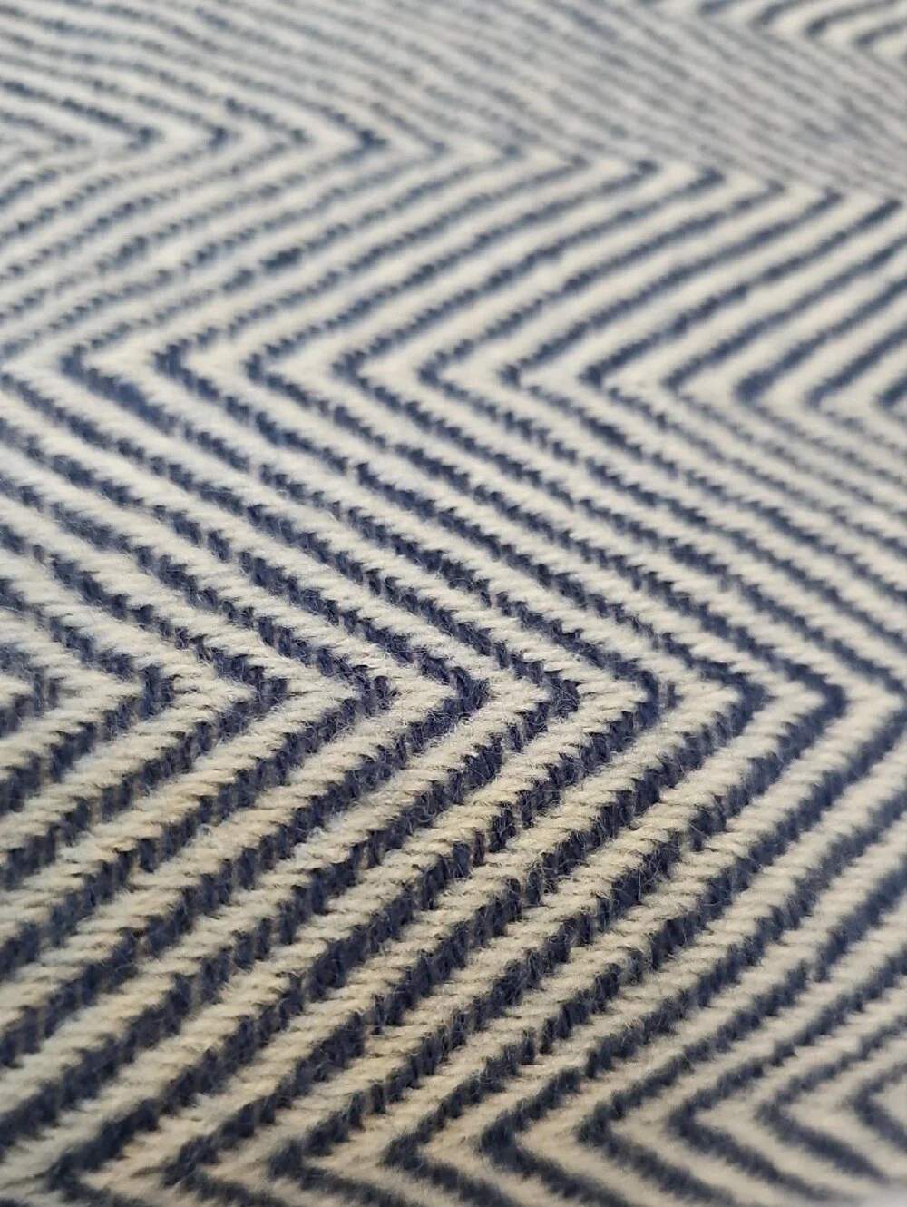 Navy Blue Herringbone Lightweight Sift Fringe Throw Blanket 50 X 60